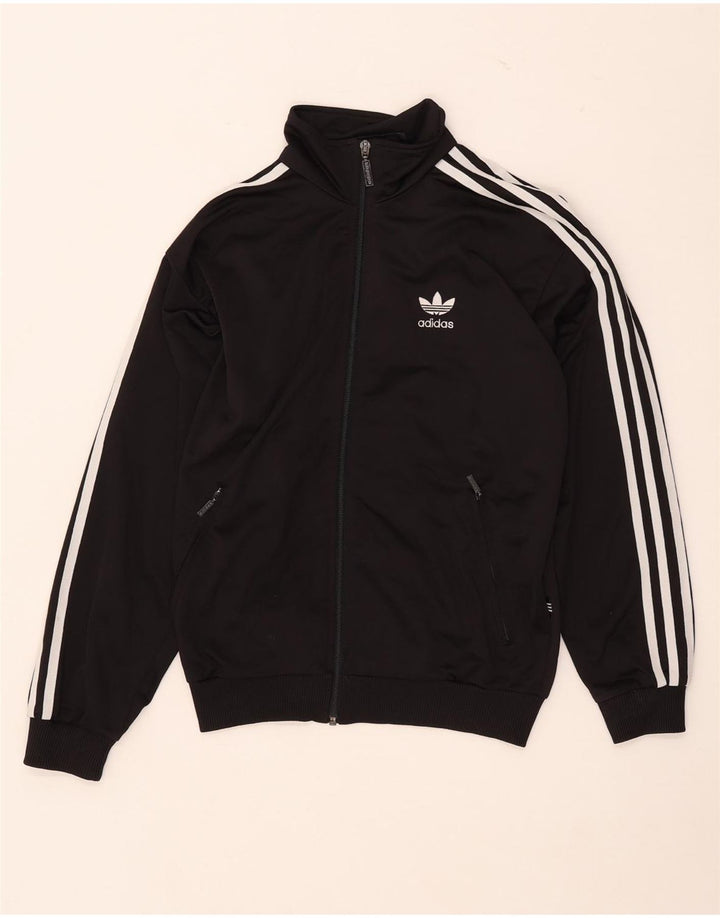 Gornja jakna od trenirke Adidas za dječake 13-14 godina, crni poliester