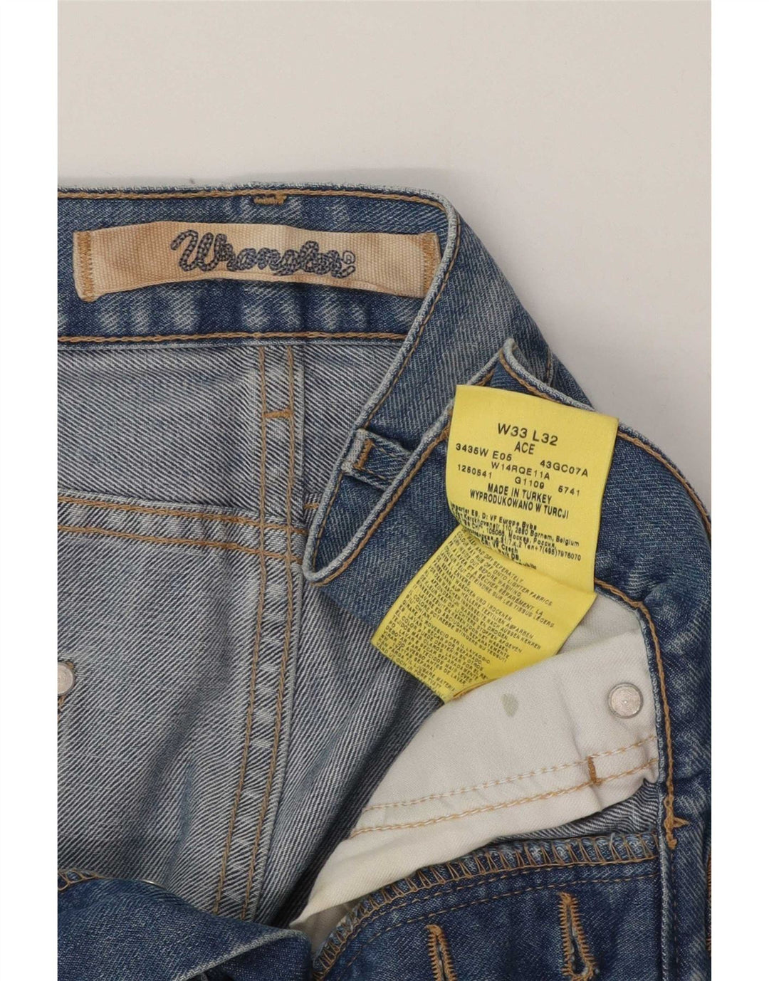 Wrangler muške ravne traperice Ace W33 L29 plavi pamuk