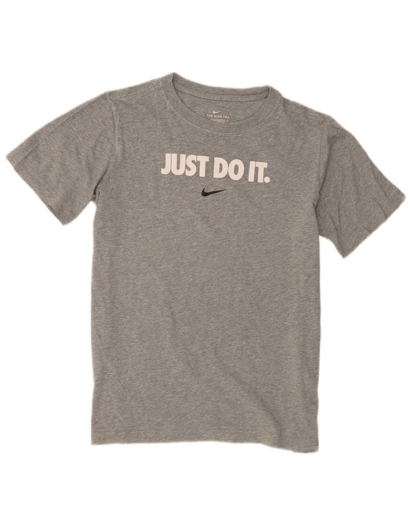 Nike Boys Standard Fit Graphic T-Shirt Top 13-14 Years XL Grey Flected