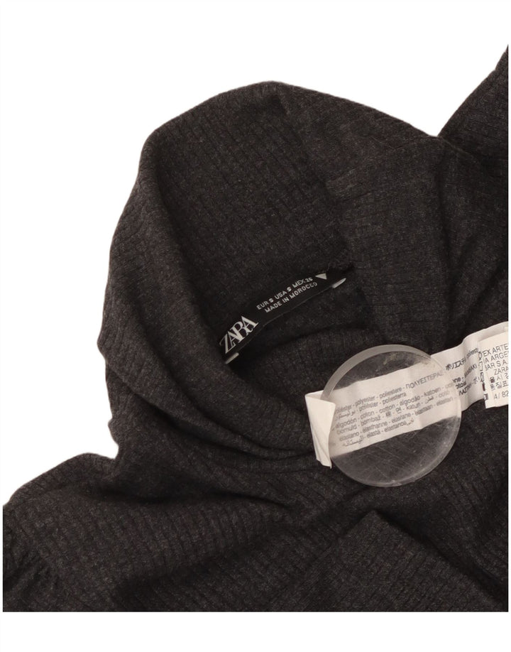 Zara ženska džemper haljina kratkih rukava UK 8 Mala siva poliester