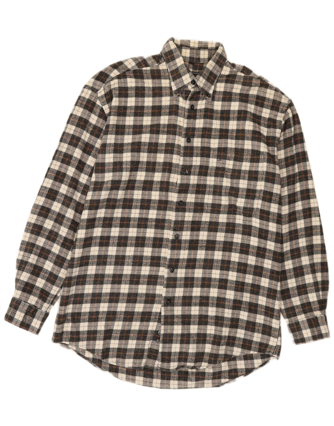DANIEL HECHTER Mens Flannel Shirt Medium Grey Check Cotton