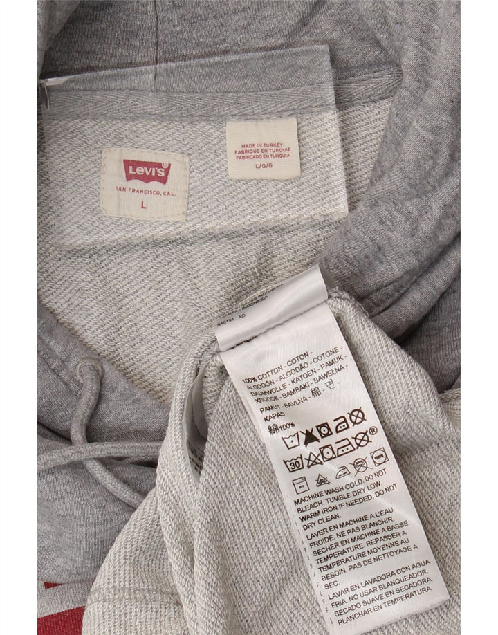 Levi's muška majica s kapuljačom s kapuljačom, veliki sivi pamuk