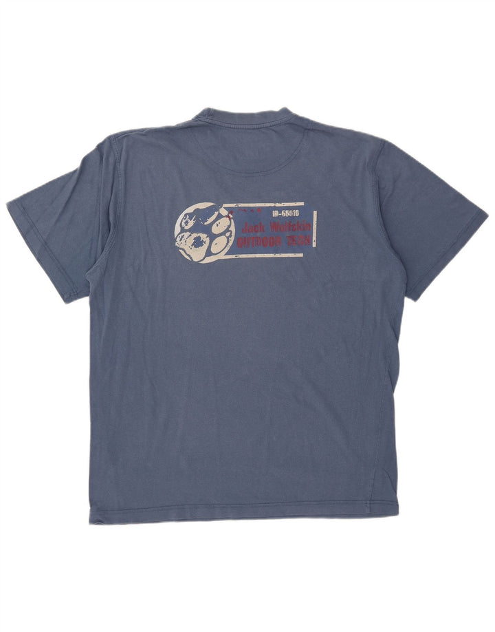 JACK WOLFSKIN Velika majica kratkih rukava s motivima, tamnoplavi pamuk