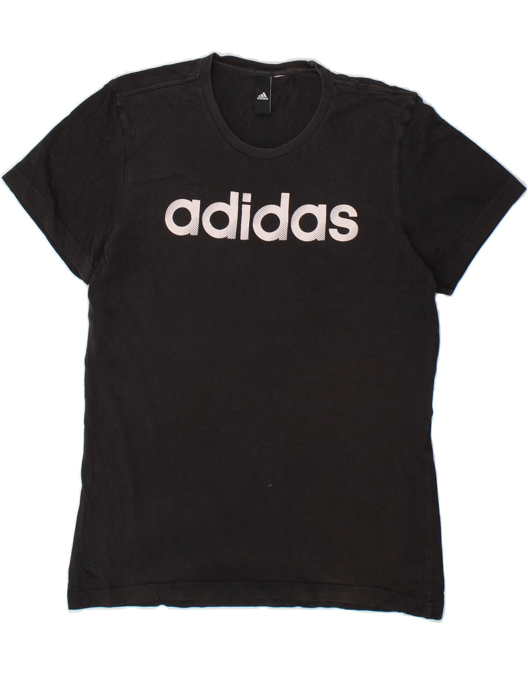 ADIDAS Mens Graphic T-Shirt Top Medium Black Vintage Adidas and Second-Hand Adidas from Messina Hembry 
