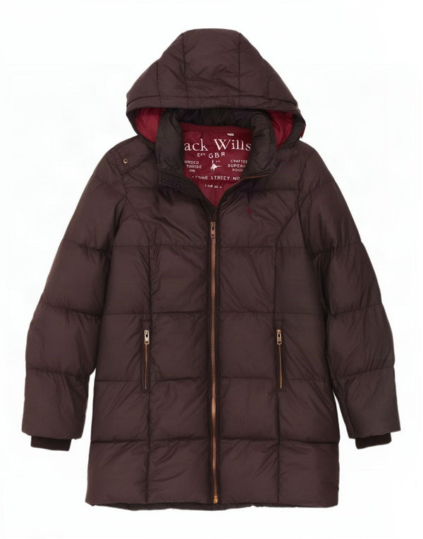 Jack Wills Ženski podstavljeni kaput s kapuljačom UK 8 Mali sivi poliester