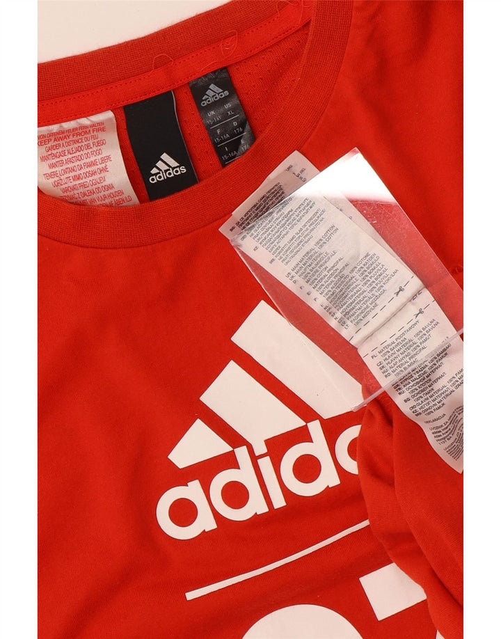 ADIDAS Majica kratkih rukava s grafičkim motivima za dječake 15-16 godina, narančasti pamuk