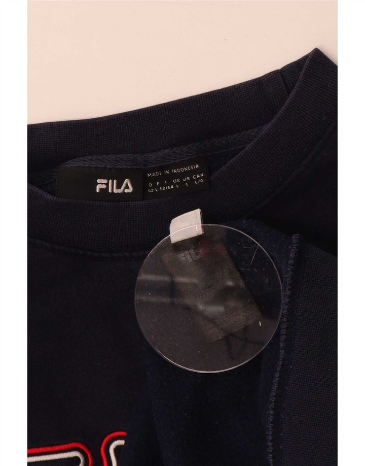 Fila muški džemper s grafičkim motivima, veliki tamnoplavi pamuk