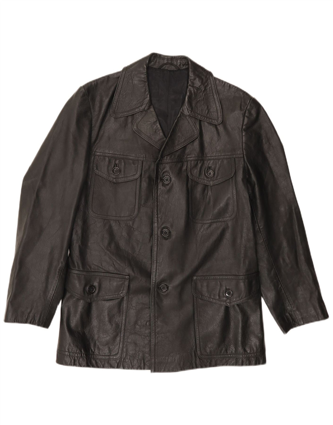 VINTAGE muška kožna jakna UK 38 srednje crna