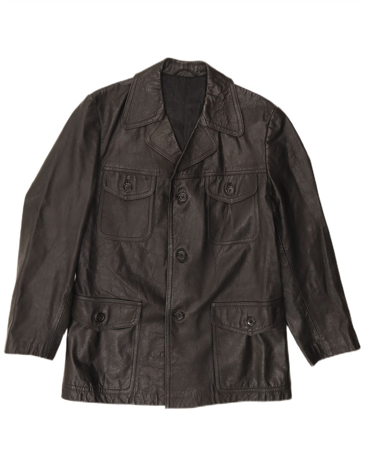 VINTAGE muška kožna jakna UK 38 srednje crna