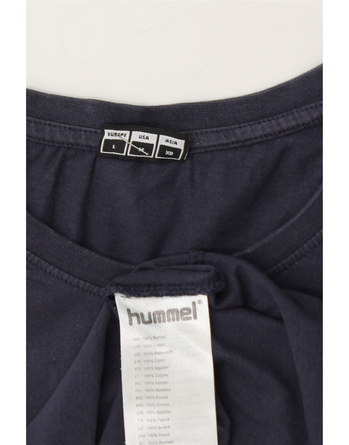 HUMMEL Mens T-Shirt Top Medium Navy Blue Cotton Vintage Hummel and Second-Hand Hummel from Messina Hembry 