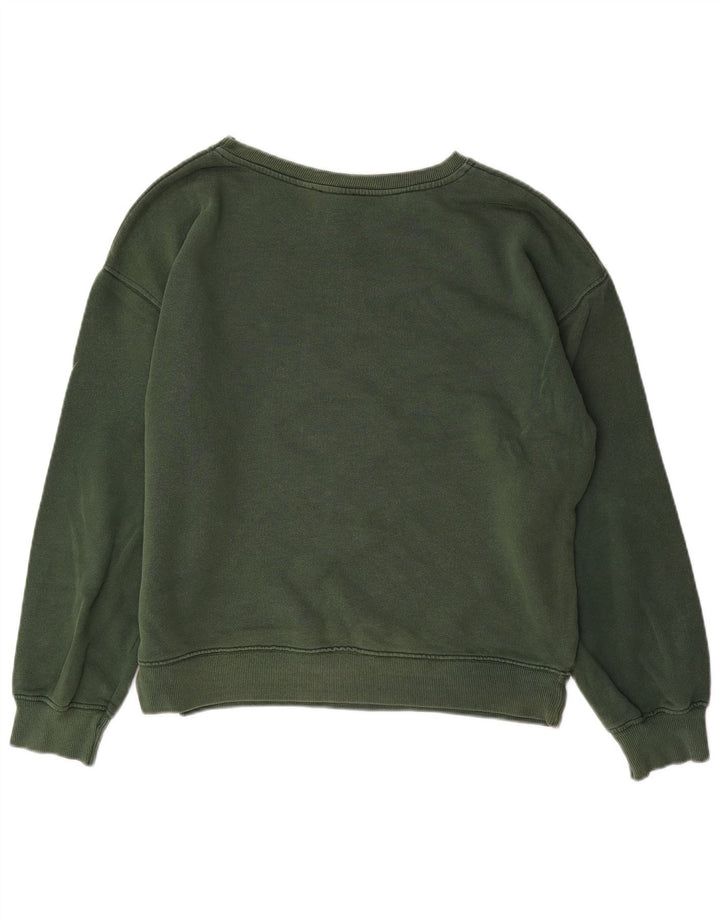 ZARA Ženski Harvard Oversized Graphic Sweatshirt Džemper UK 14 srednje zelena