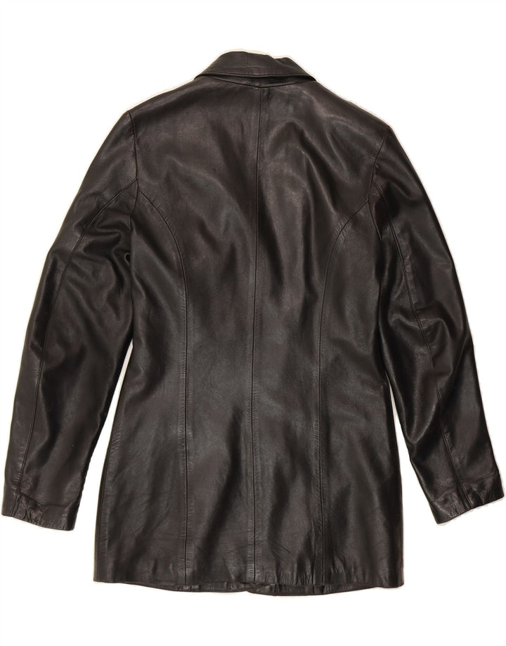 VINTAGE Womens Leather Jacket UK 14 Medium Black Leather Vintage Vintage and Second-Hand Vintage from Messina Hembry 