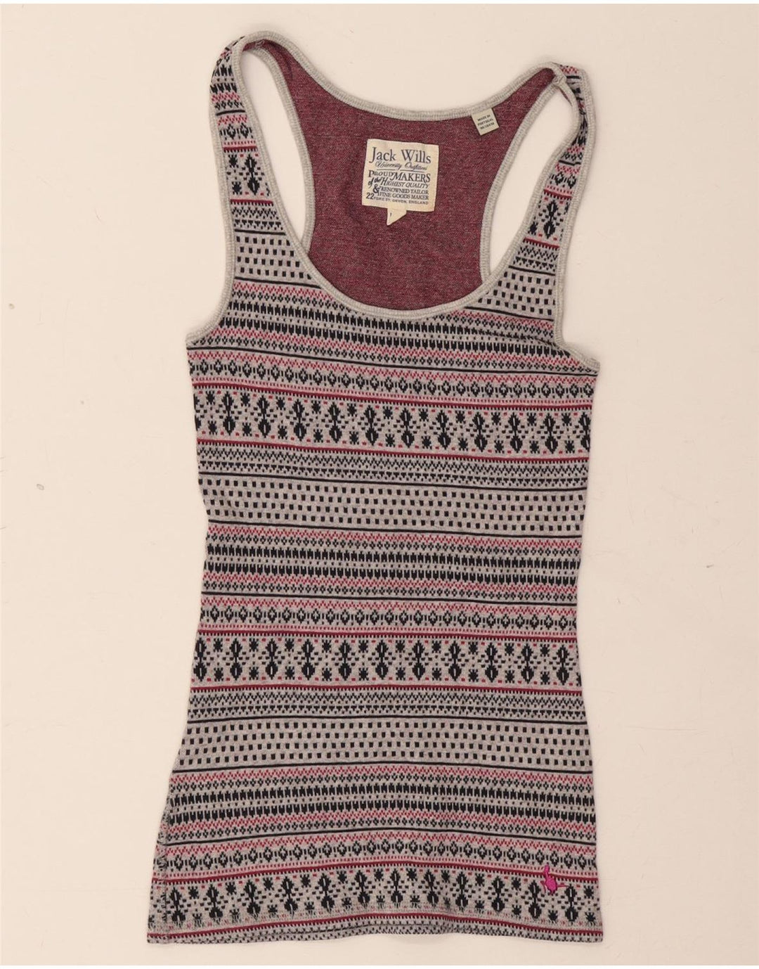 JACK WILLS Ženski prsluk UK 8 Small Grey Fair Isle Cotton