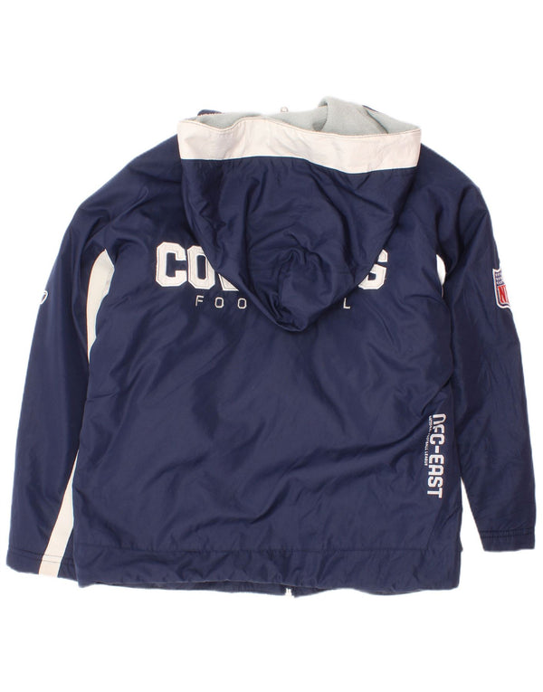 Reebok Boys NFL Graphic Windbreaker Jacket 7-8 Years Small Navy Blue Sports
