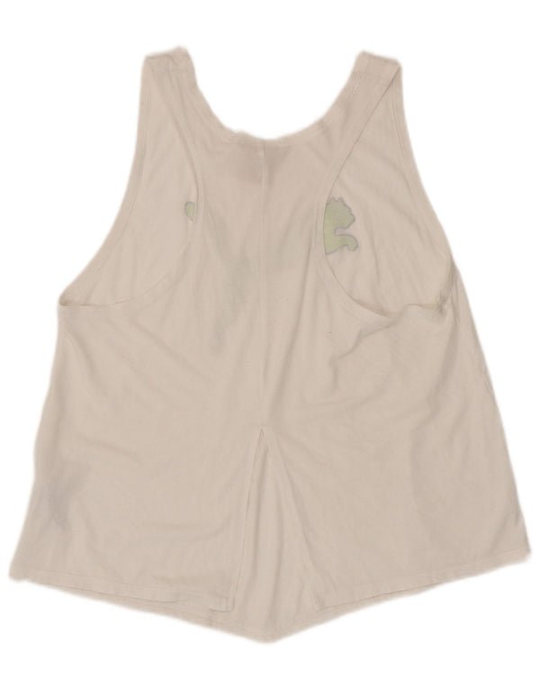 Puma Womens Graphic Vest Top UK 14 Large White Polyester