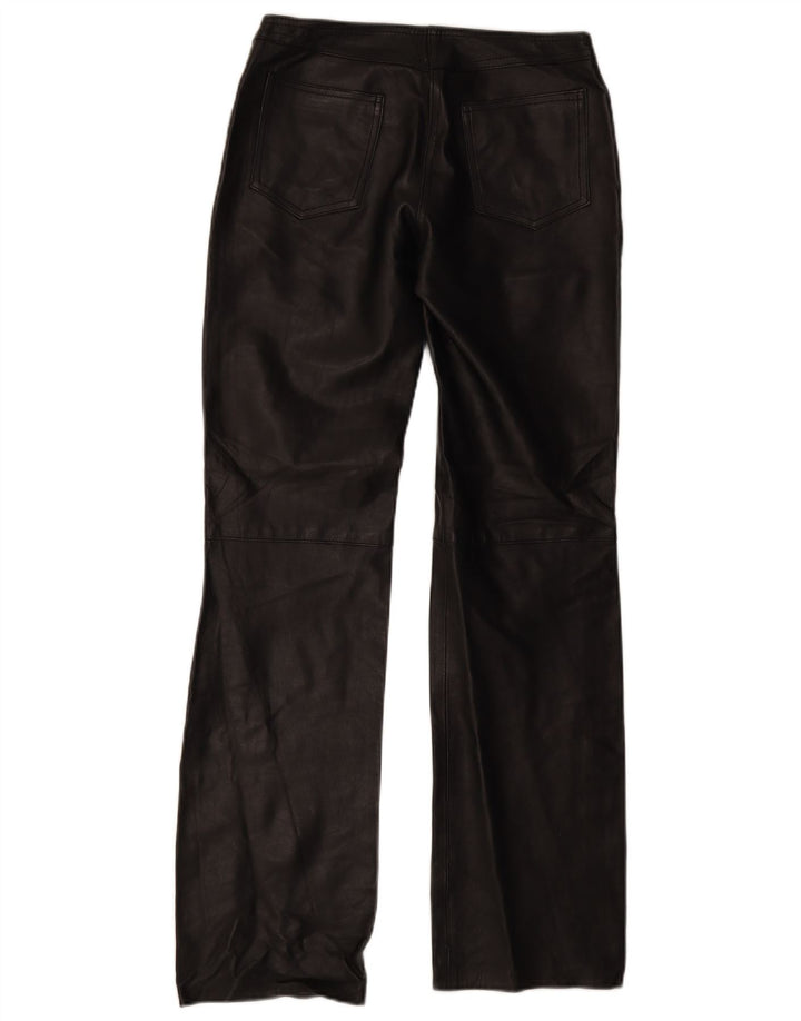 XETRA Ženske Bootcut kožne hlače IT 42 Srednje W28 L32 Crne