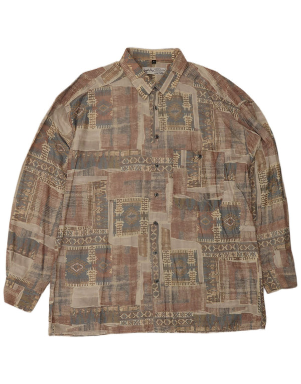 ANGELO LITRICO Muška košulja veličina 43/44 XL bež geometrijska viskoza Aztec