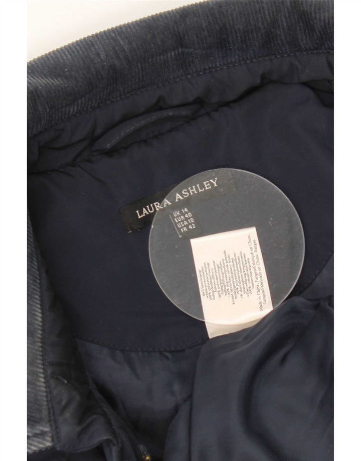 Laura Ashley ženska prošivena jakna UK 14 veliki tamnoplavi poliester