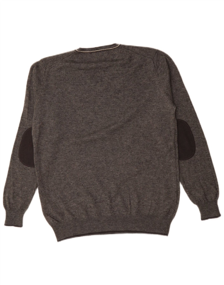 Harmont & Blaine muški džemper s V-izrezom, velika siva vunena pulover