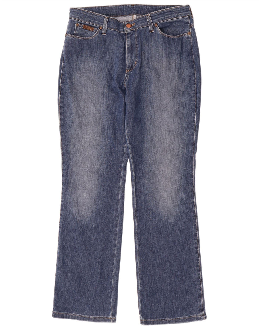 Wrangler ženske traperice s curvy bootcut W32 L30 plavi pamuk