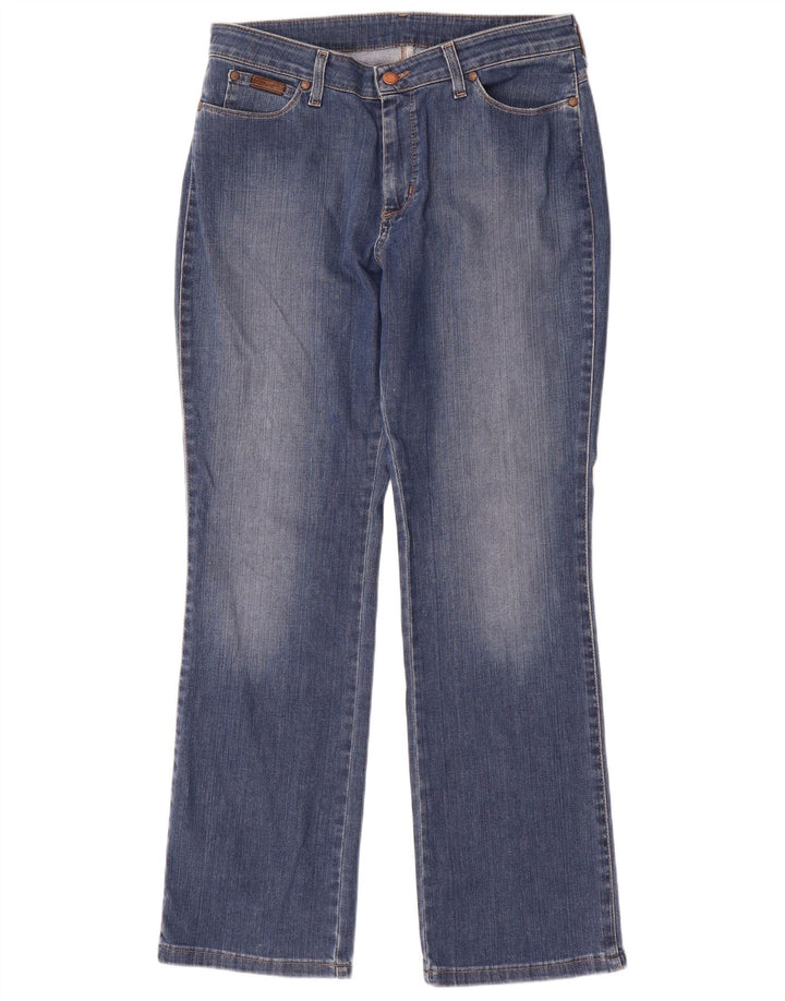 Wrangler ženske traperice s curvy bootcut W32 L30 plavi pamuk