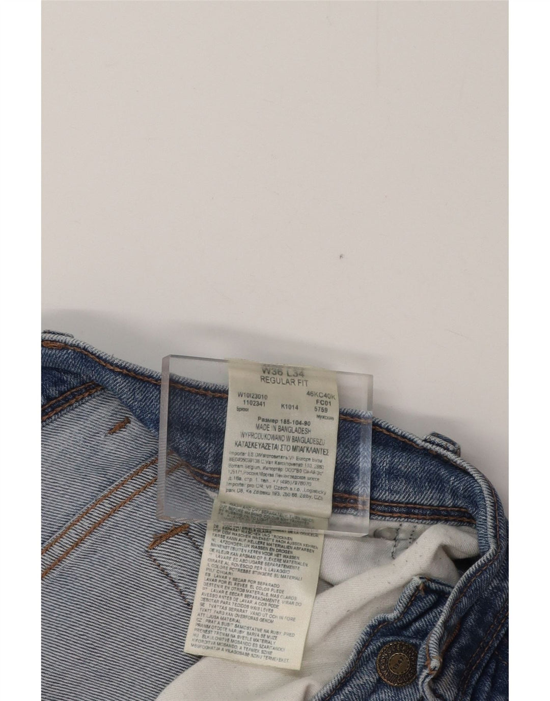 WRANGLER Muške ravne traperice W36 L34 plavi pamuk