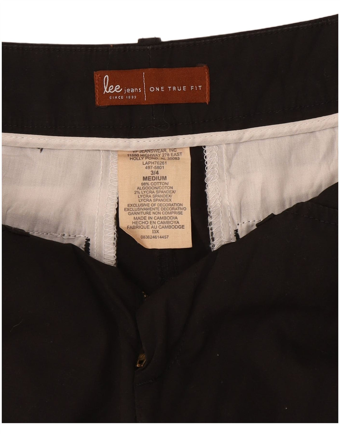 Ležerne ženske kratke hlače LEE US 3 male W27, crni pamuk