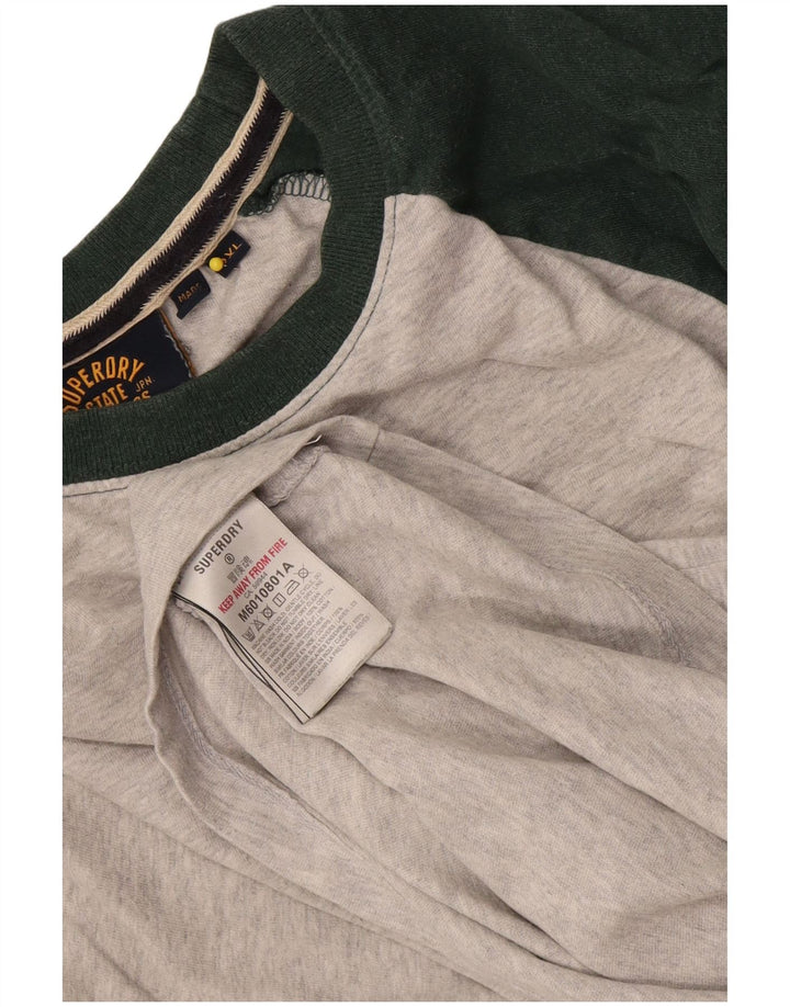 Superdry muška majica dugih rukava 2XL sivi pamuk u boji