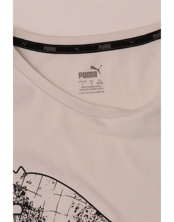 Puma muška velika bijela majica s grafičkim motivima