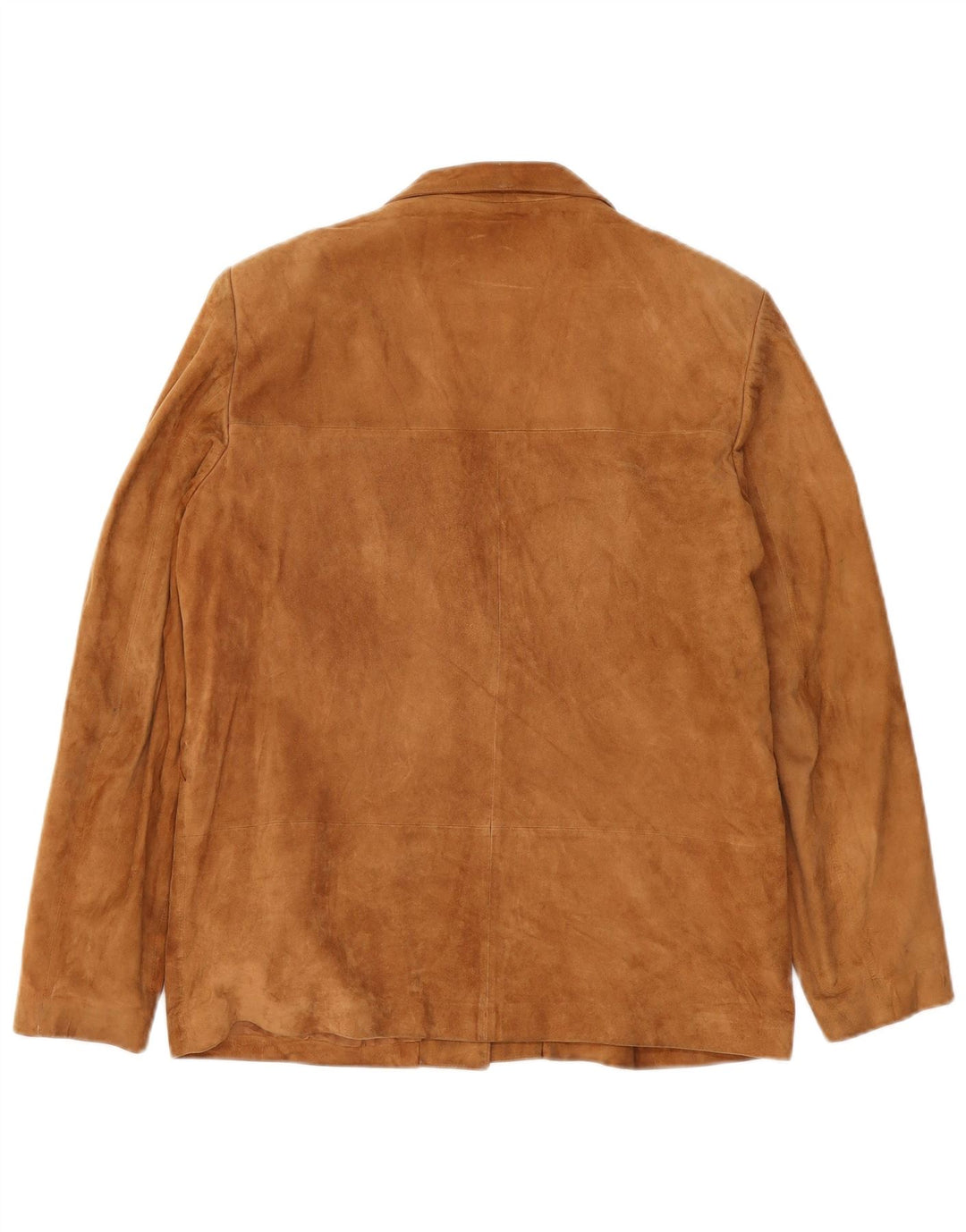 Vintage ženska jakna od brušene kože s 3 gumba IT 48 XL, bež koža