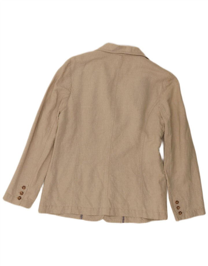 Laura Ashley Ženska jakna s 3 gumba UK 14 Large Beige Lan