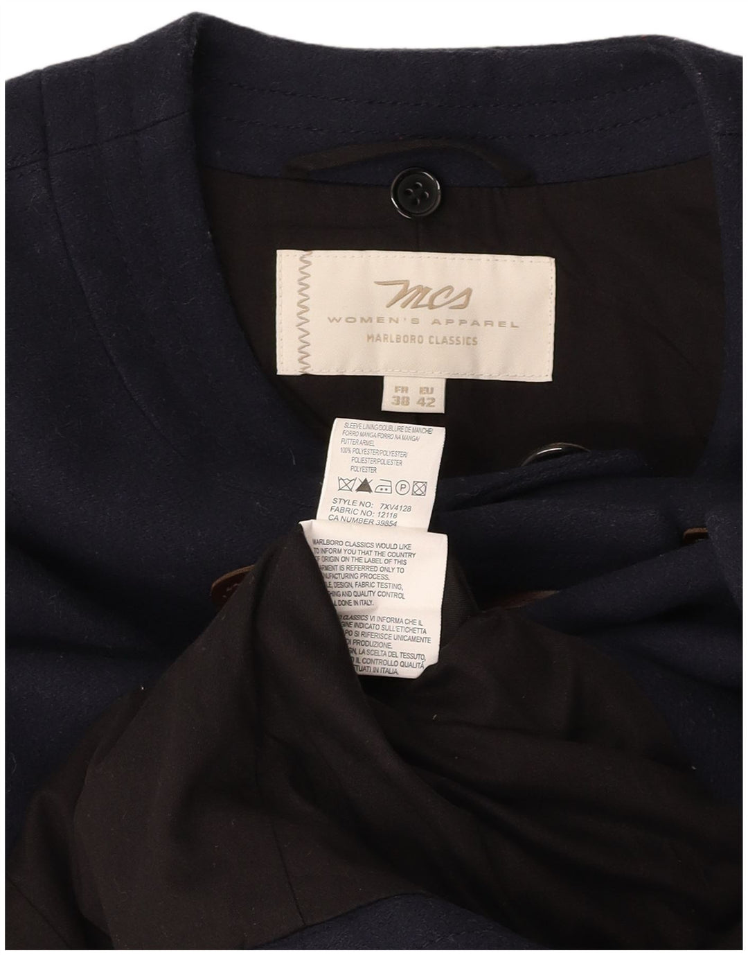 MARLBORO CLASSICS ženski duffle kaput EU 42 veliki tamnoplavi poliester