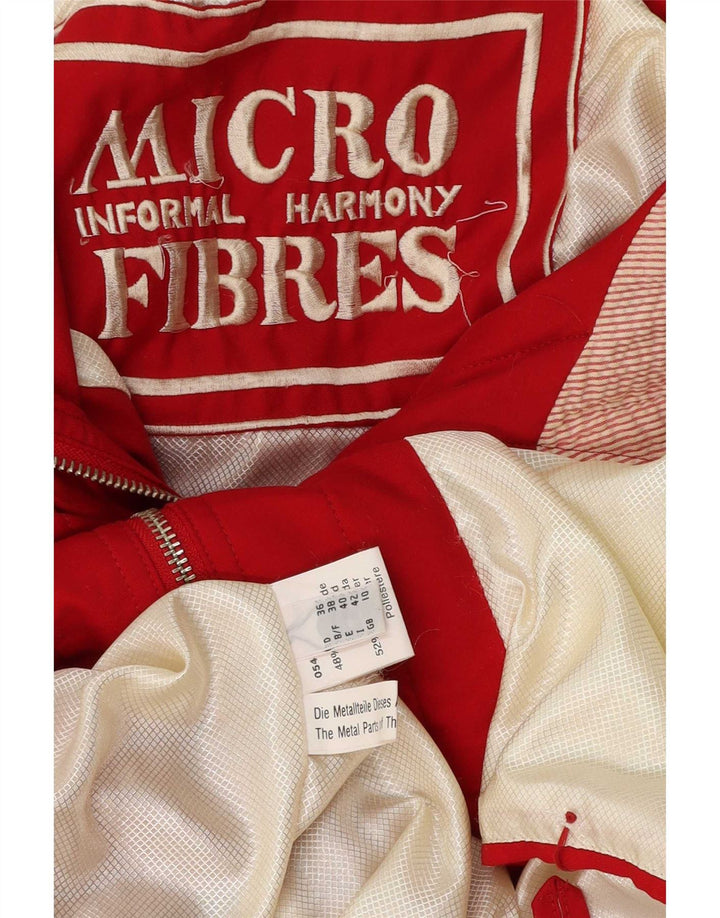 Vintage ženska velika parka jakna s kapuljačom UK 10 mali crveni poliester