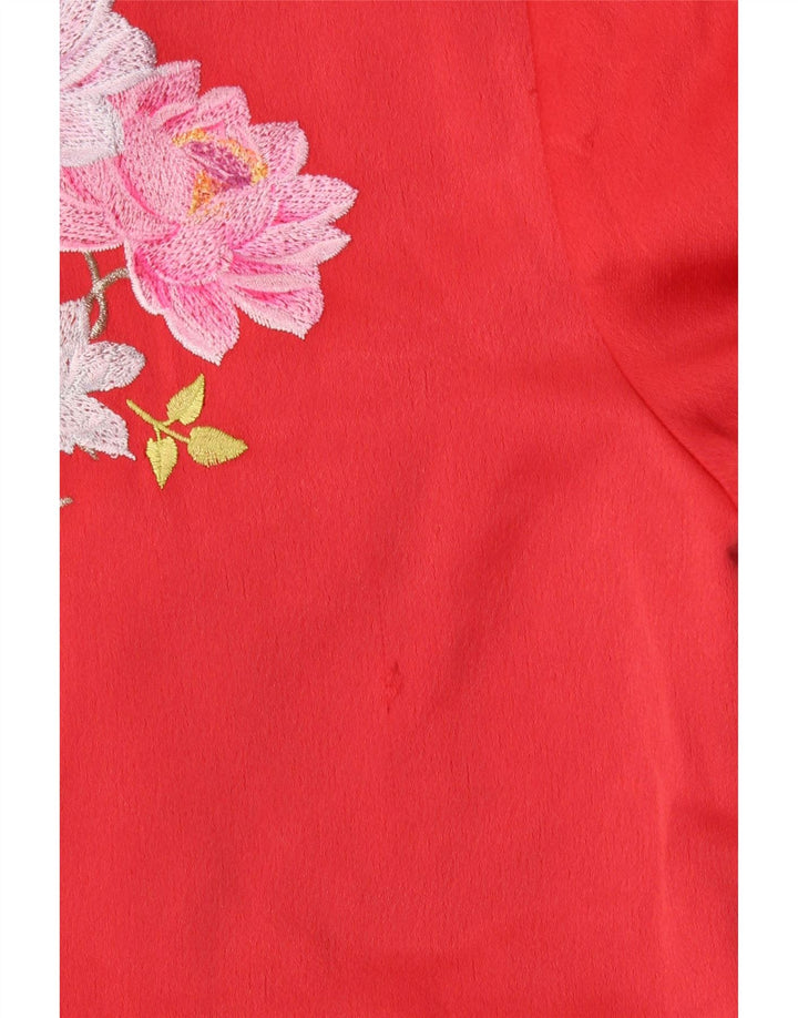 Ted Baker ženska bomber jakna UK 12 Srednje crveni cvjetni poliester