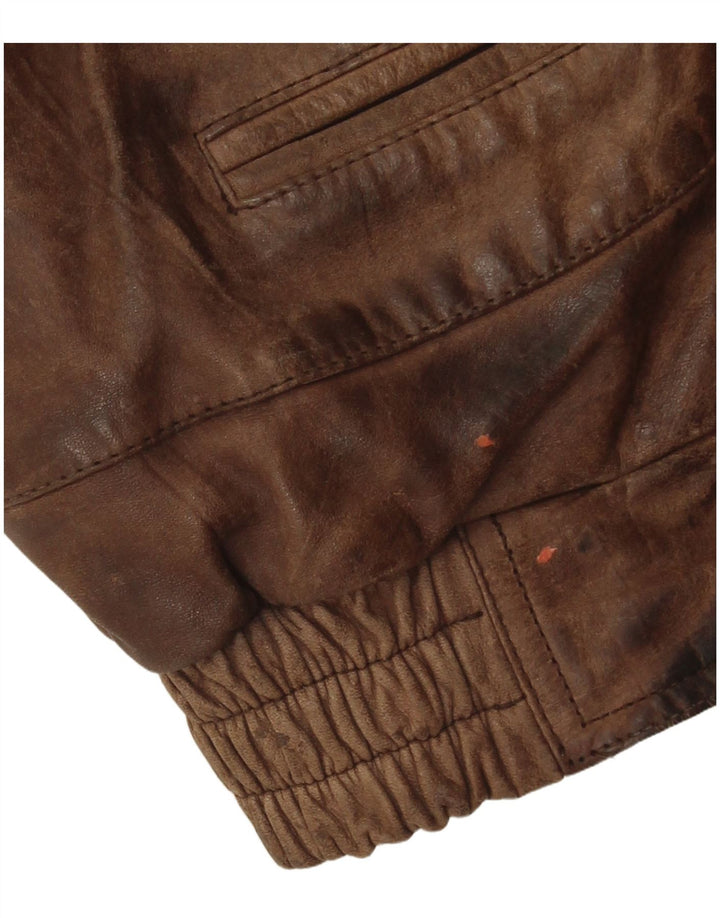 Vintage muška kožna jakna IT 50 velika smeđa koža