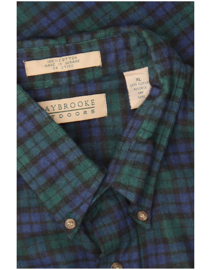 Vintage muška flanelska košulja XL zeleni karirani pamuk