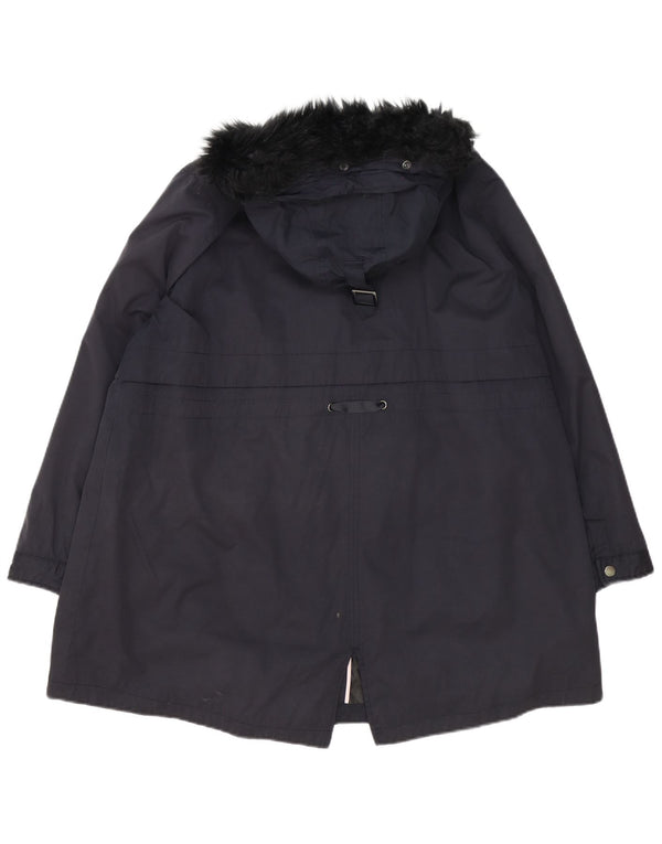 Monsoon ženska prevelika parka jakna s kapuljačom UK 18 XL tamnoplavi poliester