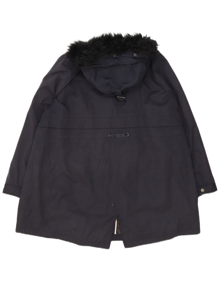 Monsoon ženska prevelika parka jakna s kapuljačom UK 18 XL tamnoplavi poliester