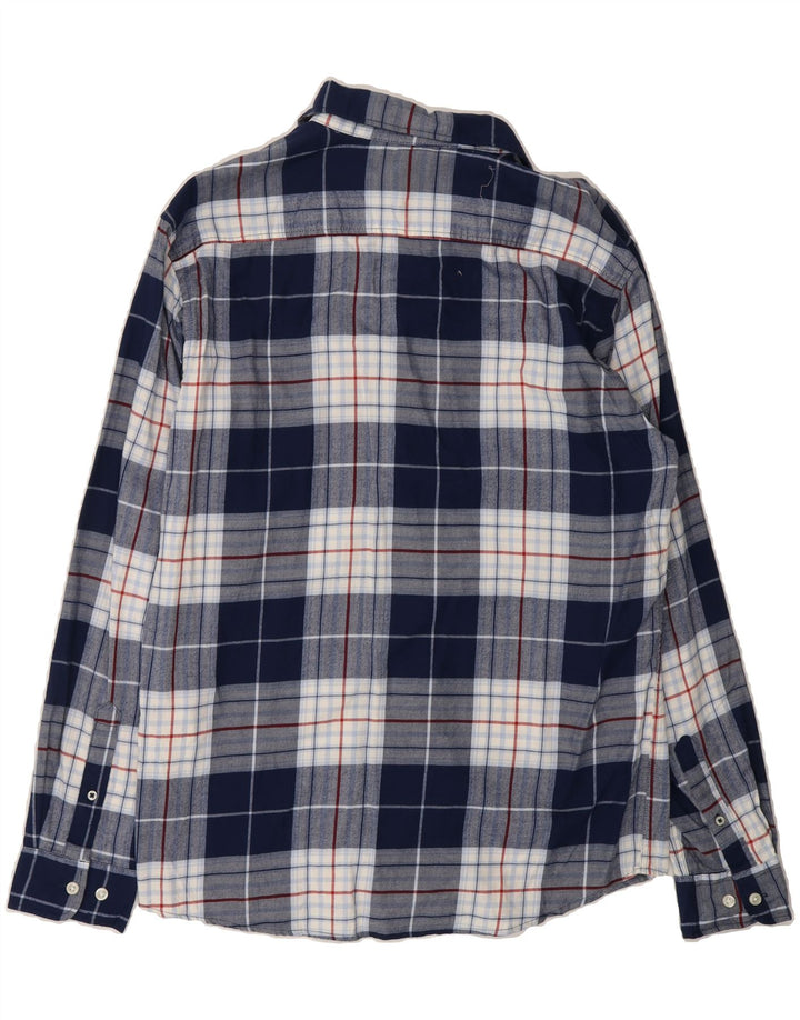 JACK & JONES Mens Flannel Shirt Large Navy Blue Check Cotton Vintage Jack & Jones and Second-Hand Jack & Jones from Messina Hembry 