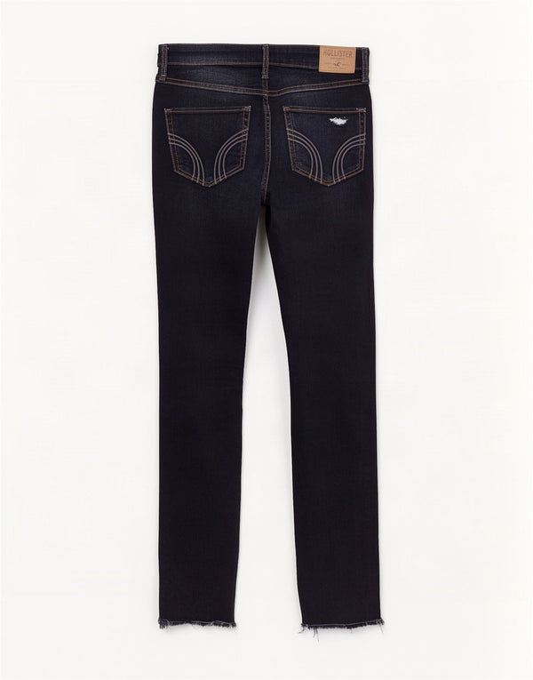 Hollister ženske uske traperice s oskudima US 3 XS W26 L30 tamnoplave