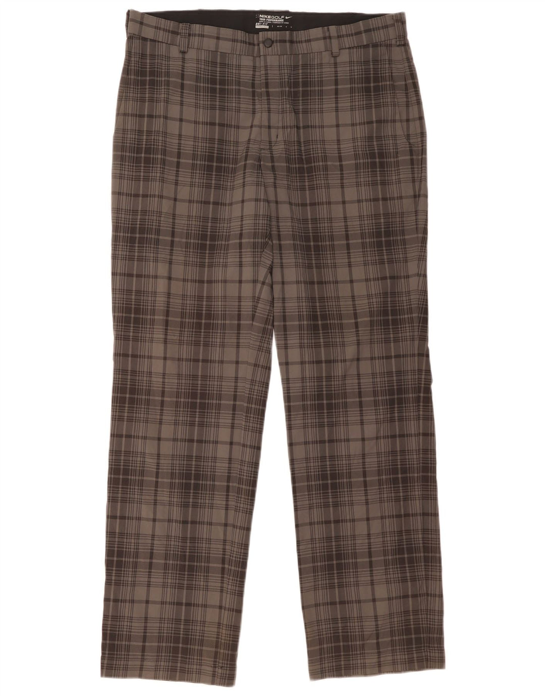 NIKE muške Dri Fit Ravne Chino hlače W36 L32 sivi karirani poliester