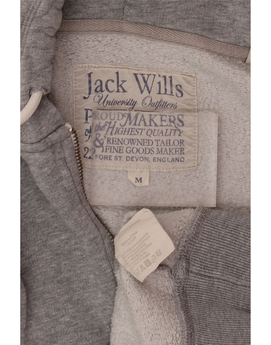 Jack Wills, muška majica s kapuljačom s patentnim zatvaračem, srednje sivi pamuk