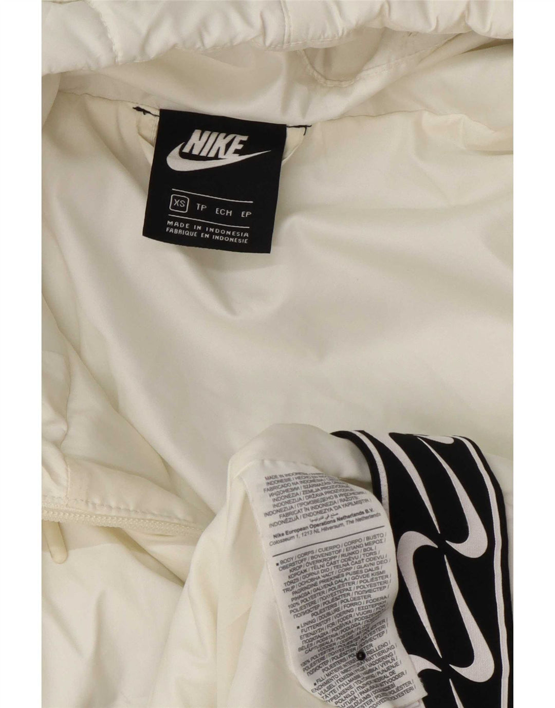 Nike ženski podstavljeni kaput s kapuljačom UK 6 XS bijeli poliester
