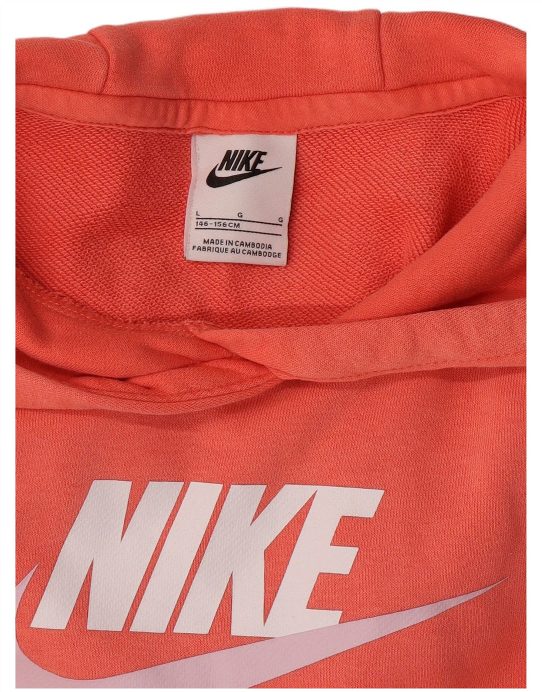 NIKE Girls Crop Graphic Majica s kapuljačom 12-13 Years Large Pink Pamuk