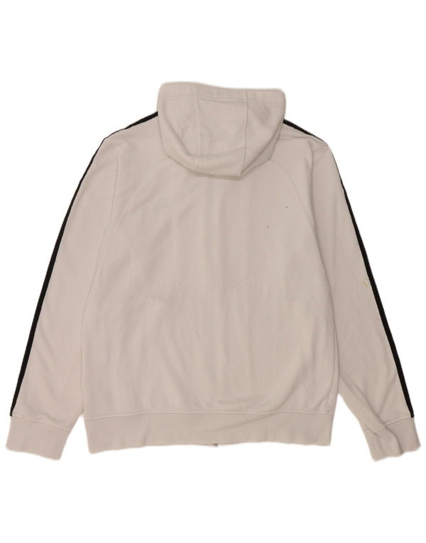 Adidas Mens Graphic Zip Hoodie Sweater Medium White Cotton