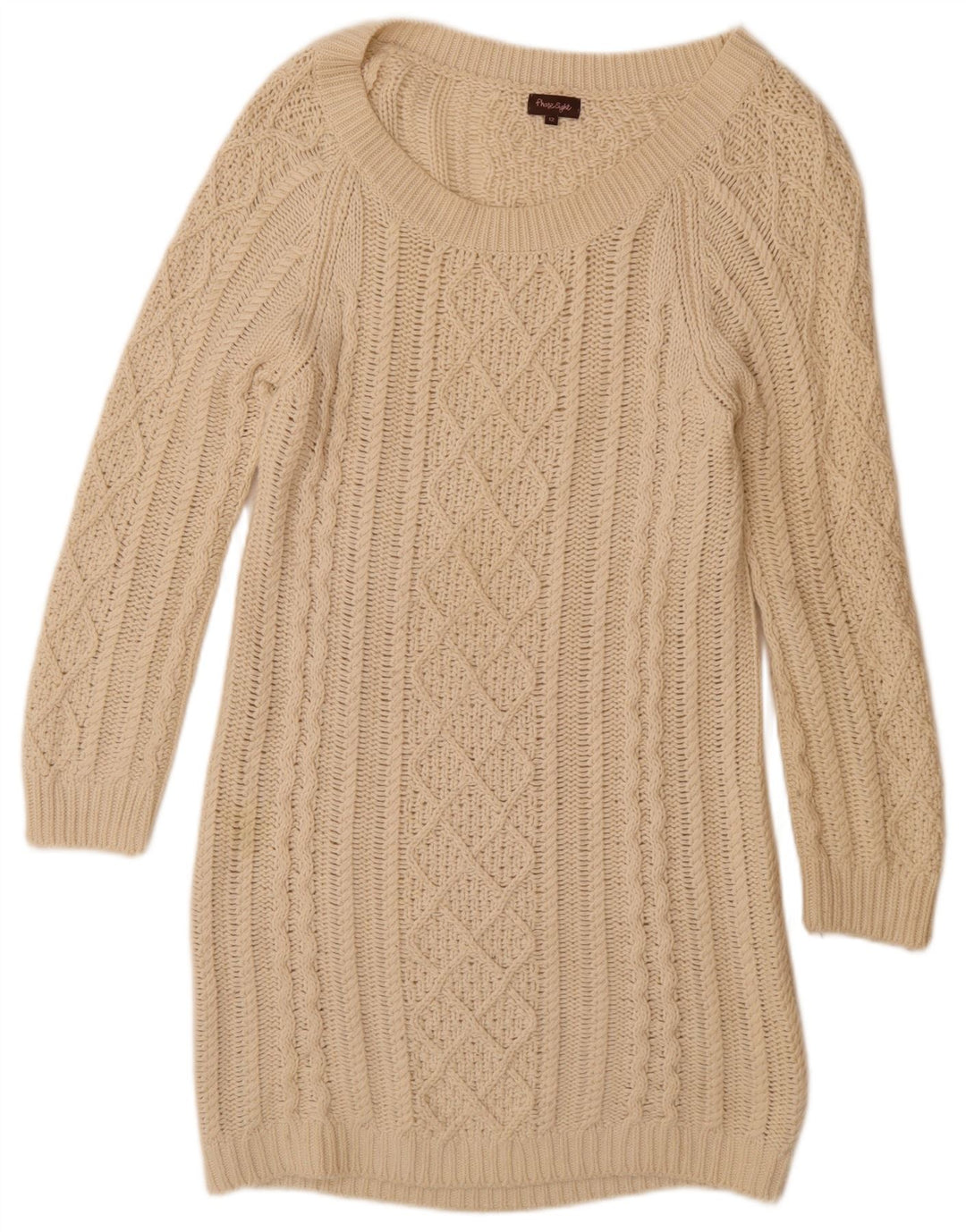 PHASE EIGHT Womens Jumper Dress UK 12 Medium Beige Cotton