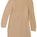 PHASE EIGHT Womens Jumper Dress UK 12 Medium Beige Cotton