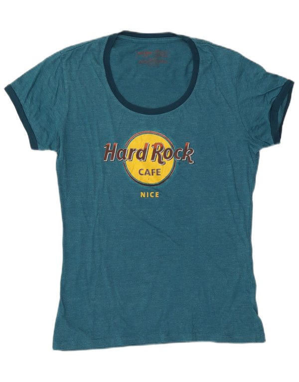 HARD ROCK CAFE Ženska majica kratkih rukava Nice Graphic UK 14 Large Blue Cotton