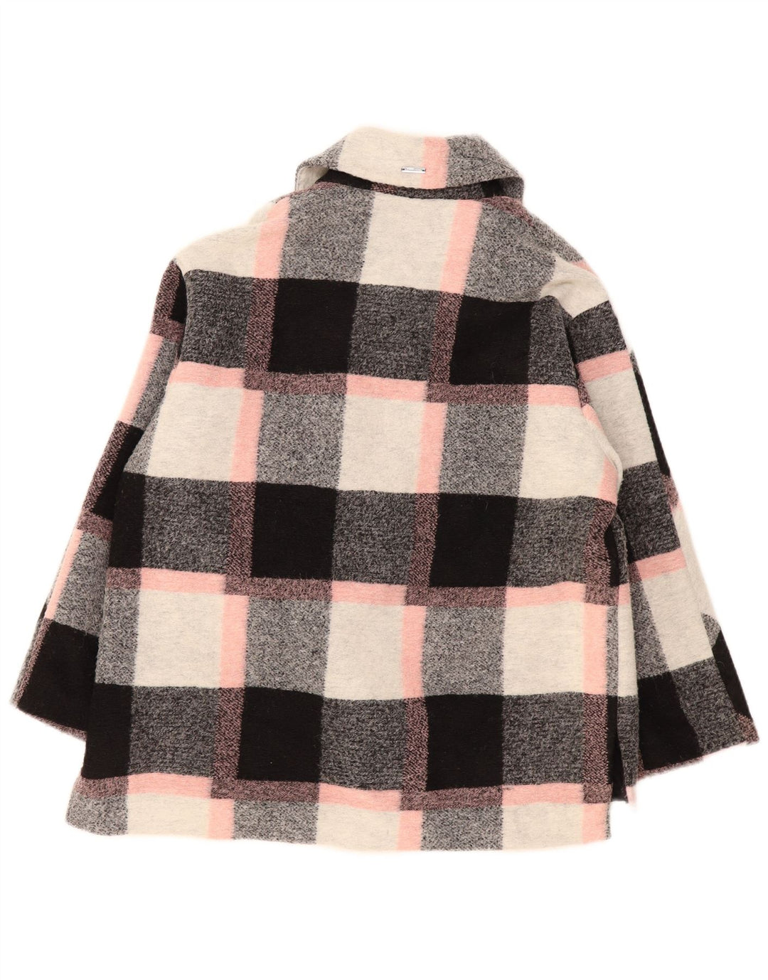 ARMANI JEANS Womens Short Overcoat EU 42 Large Multicoloured Check