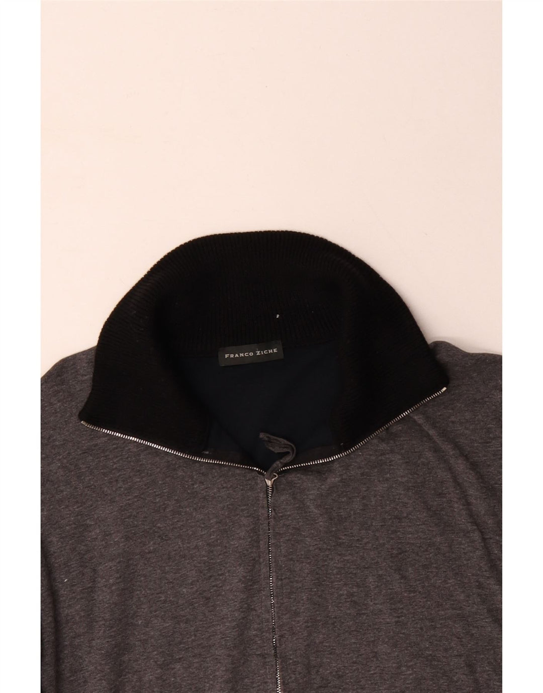 FRANCO ZICHE Muška majica s izrezom s patentnim zatvaračem, velika siva boja